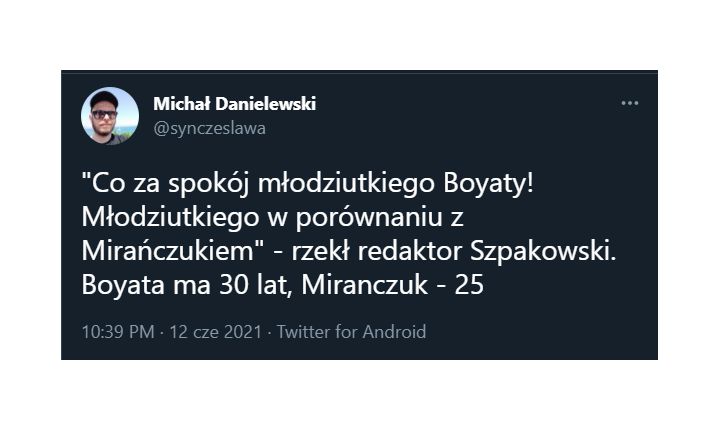 Dariusz Szpakowski o wieku Boyaty i Miranczuka... :D